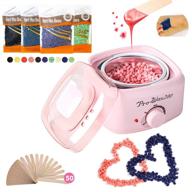 🔥 portable electric hot wax warmer: hair removal waxing kit for facial bikini area armpit - includes 400g hard wax beans & 50 wax applicator sticks logo