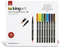 🎨 discover vibrant creativity with kingart pro dual tip brush pens, set of 24, unique colors - 24 piece set logo