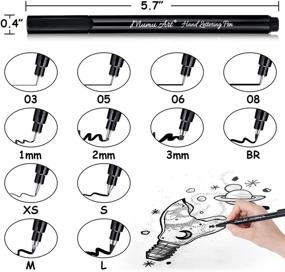 img 2 attached to 🖋️ Набор кистевых ручек для хенд-леттеринга - 12 размеров, мягкие и жесткие перьевые ручки для каллиграфии для набросков, технического рисования, письма для начинающих и искусства