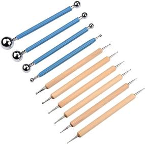 img 4 attached to Meuxan 10-Piece Dotting Tools: Ball Styluses for Rock Painting, Pottery Clay Modeling, and Embossing Art