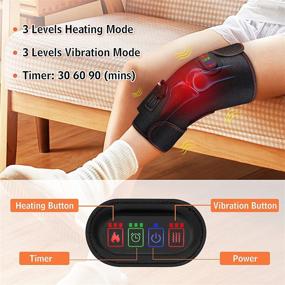 img 3 attached to 🔥 Heated Knee Massage Brace with Heat, Vibration, Timer - Knee Heating Pad for Pain Relief, Arthritis, Fatigue, Leg Massage, Stress Relief