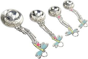 img 2 attached to 🦋 Ganz 4-Piece Set of Silver Dragonfly Measuring Spoons in One Size