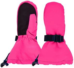 img 4 attached to Fleece Lined Waterproof Winter Mittens for Toddler Girls - Stylish Accessories for Colder Seasons