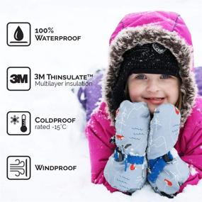 img 1 attached to Fleece Lined Waterproof Winter Mittens for Toddler Girls - Stylish Accessories for Colder Seasons