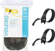 🔗 100-pack velcro brand one-wrap cable ties, 8x1/2" black cord organization straps - thin pre-cut design, ideal for wire management in home, office, and data centers logo