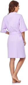 img 1 attached to 👘 Women's Lightweight Kimono Robes - COLORFULLEAF 100% Cotton Short Robes for Soft Sleepwear and Knit Bathrobe, Ideal for Ladies