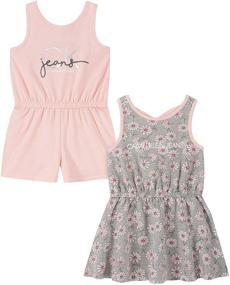 img 2 attached to Stylish Calvin Klein Striped Romper for Girls: Trendy and Comfortable Clothing