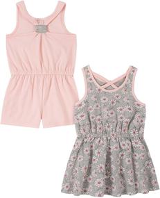 img 1 attached to Stylish Calvin Klein Striped Romper for Girls: Trendy and Comfortable Clothing