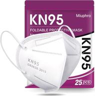 🌬️ miuphro kn95 disposable face mask 25 pack - 5-ply breathable safety masks against pm2.5, white, respiratory protection mask for men and women logo