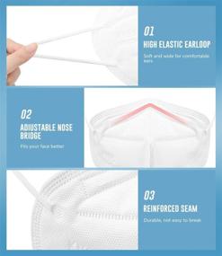 img 1 attached to 🌬️ Miuphro KN95 Disposable Face Mask 25 Pack - 5-Ply Breathable Safety Masks Against PM2.5, White, Respiratory Protection Mask for Men and Women