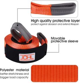 img 2 attached to JCHL Recovery Tow Strap Heavy Duty Polyester Recovery Strap 3&#34
