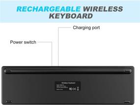 img 2 attached to 💻 Беспроводная клавиатура - WisFox Ultra Slim Перезаряжаемая компьютерная клавиатура с цифровой клавиатурой для ноутбука, настольного компьютера, ПК, Windows, Mac - Эргономичный дизайн