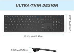 img 3 attached to 💻 Беспроводная клавиатура - WisFox Ultra Slim Перезаряжаемая компьютерная клавиатура с цифровой клавиатурой для ноутбука, настольного компьютера, ПК, Windows, Mac - Эргономичный дизайн