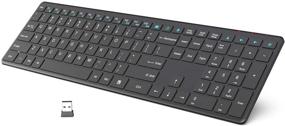 img 4 attached to 💻 Беспроводная клавиатура - WisFox Ultra Slim Перезаряжаемая компьютерная клавиатура с цифровой клавиатурой для ноутбука, настольного компьютера, ПК, Windows, Mac - Эргономичный дизайн