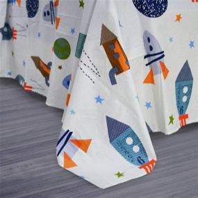 img 3 attached to 🚀 Brandream Galaxy Rockets Space Bedding Set for Kids - Soft Cotton Bed Sheet Set for Boys - Queen Size with Flat Sheet, Fitted Sheet, and Pillowcase