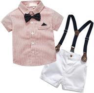 sangtree baby boys dress shirt with bowtie and suspender shorts - stylish and adorable outfit logo