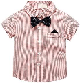 img 3 attached to SANGTREE Baby Boys Dress shirt with Bowtie and Suspender Shorts - Stylish and Adorable Outfit