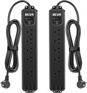 surge protector power strip, pack of 2, 10ft extension cord, 5 outlets with wide spacing, 3 usb ports, flat plug, overload protection, 900 joules, wall mount, etl listed - ideal for home office dorm logo