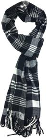 img 1 attached to Plum Feathers Cashmere Black Red Buffalo Women's Scarves & Wraps Accessories