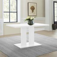 💎 armen living amanda modern white dining table: sleek chrome finish, 53"x 34"x 31" - best deals! логотип
