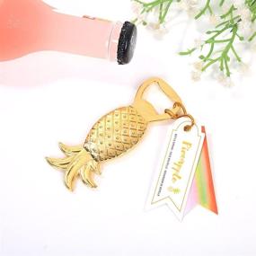 img 3 attached to 24 PCS Unique Skeleton Golden Pineapple Shaped Bottle Opener with Escort Tag Card - Perfect Wedding Party Favors Gift & Decorations (Pineapple, Golden - Set of 24)