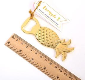 img 1 attached to 24 PCS Unique Skeleton Golden Pineapple Shaped Bottle Opener with Escort Tag Card - Perfect Wedding Party Favors Gift & Decorations (Pineapple, Golden - Set of 24)