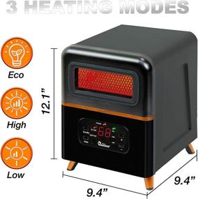 img 2 attached to 🔥 Efficient Heat for All Spaces: Dr Infrared Heater DR-978 Infrared Space Heater, Hybrid, Black