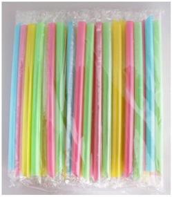 img 2 attached to 🥤 Large Extra Wide Straws for Thick Milkshakes, Smoothies, and More - 35ct. [Individually Wrapped], Approx. 9" x 0.5