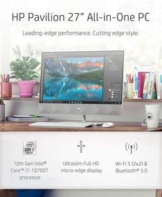 img 3 attached to 💻 HP Pavilion 27-inch All-in-One Desktop, Intel i7-10700T CPU, 16GB RAM, 1TB SSD Storage, Full HD IPS Touchscreen, Windows 10 Home, Wireless Keyboard and Mouse Combo (27-d0080, 2020)
