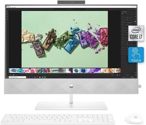 img 4 attached to 💻 HP Pavilion 27-inch All-in-One Desktop, Intel i7-10700T CPU, 16GB RAM, 1TB SSD Storage, Full HD IPS Touchscreen, Windows 10 Home, Wireless Keyboard and Mouse Combo (27-d0080, 2020)