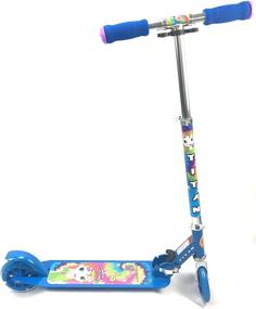 img 3 attached to 🌸 Blue TITAN Flower Power Princess Kick Scooter for Girls Ages 5+ with LED Light Up Wheels - Folding Aluminum Design