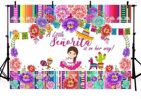 img 4 attached to 🌸 MEHOFOTO 7x5ft Fiesta Floral Baby Shower Backdrop Mexican Little Señorita Photography Background Colorful Flower Decoration Event Table Decor Banner Photo Booth Props