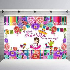 img 1 attached to 🌸 MEHOFOTO 7x5ft Fiesta Floral Baby Shower Backdrop Mexican Little Señorita Photography Background Colorful Flower Decoration Event Table Decor Banner Photo Booth Props