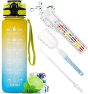 🍹 fruit-infuser water bottle for outdoor sports - 32 oz drinking water bottles (yellow + blue) логотип