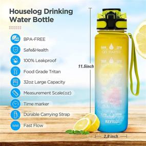 img 2 attached to 🍹 Fruit-Infuser Water Bottle for Outdoor Sports - 32 oz Drinking Water Bottles (Yellow + Blue)