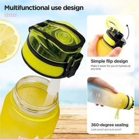 img 1 attached to 🍹 Fruit-Infuser Water Bottle for Outdoor Sports - 32 oz Drinking Water Bottles (Yellow + Blue)