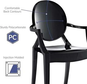 img 3 attached to 🪑 Стильный и простой в сборке: Прозрачное акриловое стул с подлокотниками Modway Casper в черном цвете - идеальный для кухни и столовой.