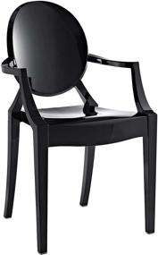 img 4 attached to 🪑 Стильный и простой в сборке: Прозрачное акриловое стул с подлокотниками Modway Casper в черном цвете - идеальный для кухни и столовой.