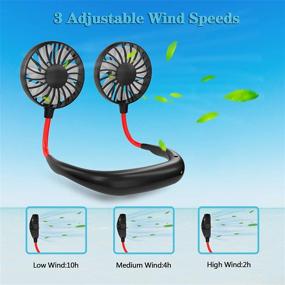 img 2 attached to 🌀 CHERIEY Personal Fan: Portable Neck Fan for Hands-free Cooling on the Go!
