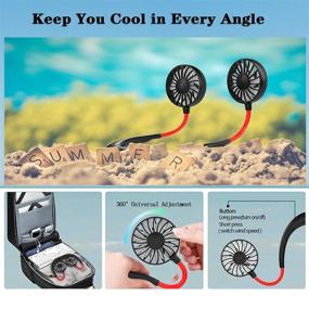 img 1 attached to 🌀 CHERIEY Personal Fan: Portable Neck Fan for Hands-free Cooling on the Go!
