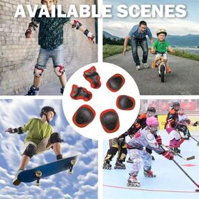 img 3 attached to Goaup Kids Children Knee Pads Elbow Pads Wrist Guards 3 In 1 Protective Gear Set For Toddler Skateboarding Inline Roller Skating Rollerblading Sports Cycling Scooter Sports & Fitness