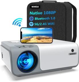 img 4 attached to 📽️ WiMiUS W1 5G Wi-Fi Bluetooth проектор | Поддержка 4K Full HD | Нативный 1080P наружный беспроводной кино-проектор с ±50° 4D/4P коррекцией трапецеидальных искажений и 50% зумом | Совместим с телестиком, iOS, Android, PS4, PS5