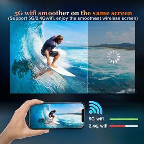 img 3 attached to 📽️ WiMiUS W1 5G Wi-Fi Bluetooth проектор | Поддержка 4K Full HD | Нативный 1080P наружный беспроводной кино-проектор с ±50° 4D/4P коррекцией трапецеидальных искажений и 50% зумом | Совместим с телестиком, iOS, Android, PS4, PS5