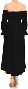 img 3 attached to Renaissance Peasant Shoulder Dress for Women - Anna Kaci Women's Clothing