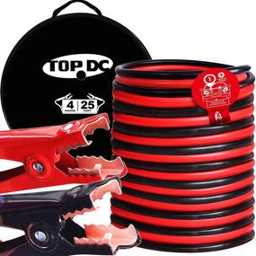 img 4 attached to 🔌 TOPDC Heavy Duty Jumper Cables - 4 Gauge 25 Feet, Temperature Range -40℉ to 167℉, with Carry Bag (4AWG x 25Ft)