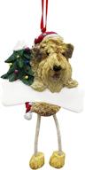 hand-painted soft coated wheaten terrier christmas ornament with adorable 'dangling legs' customizable for personalization логотип