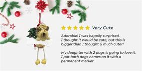 img 2 attached to Hand-Painted Soft Coated Wheaten Terrier Christmas Ornament with Adorable 'Dangling Legs' Customizable for Personalization