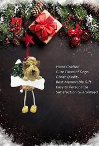 img 3 attached to Hand-Painted Soft Coated Wheaten Terrier Christmas Ornament with Adorable 'Dangling Legs' Customizable for Personalization