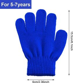 img 3 attached to 🧤 Full Finger Knitted Gloves for Kids Boys Girls - 24 Pairs Winter Magic Knit Gloves