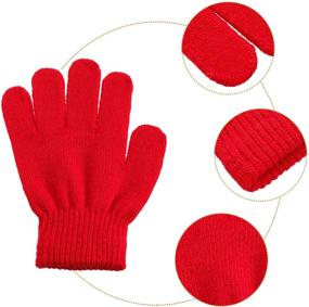 img 2 attached to 🧤 Full Finger Knitted Gloves for Kids Boys Girls - 24 Pairs Winter Magic Knit Gloves